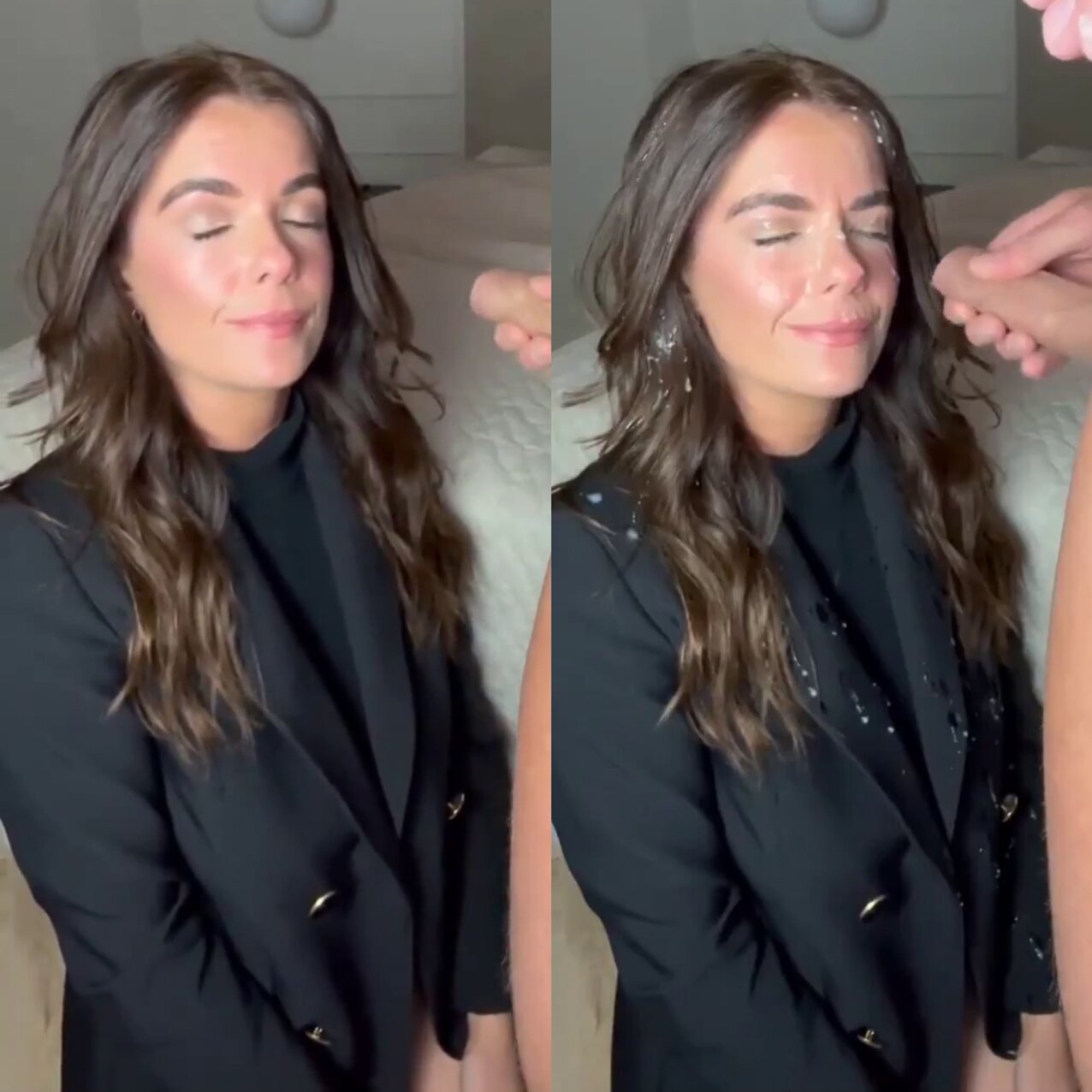 brunette amateur facial
