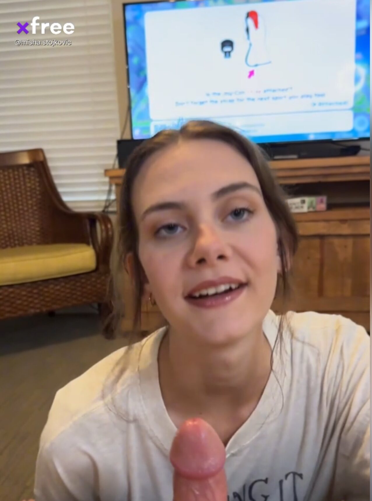 brunette blow job sucking
