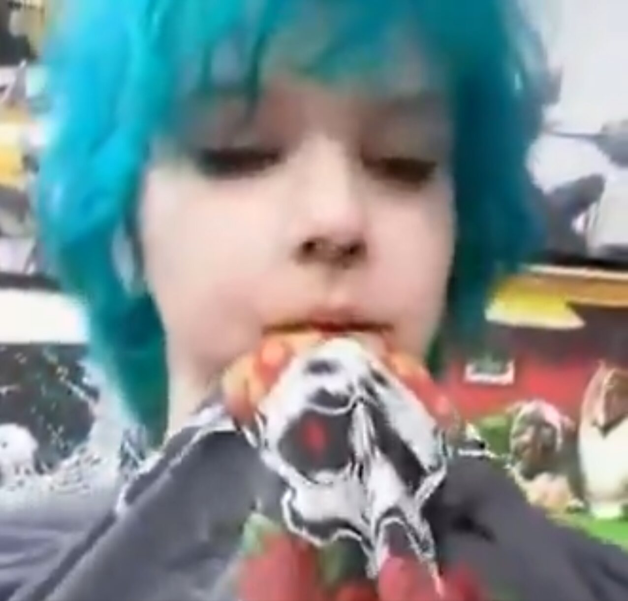 emo bule hair alt girl