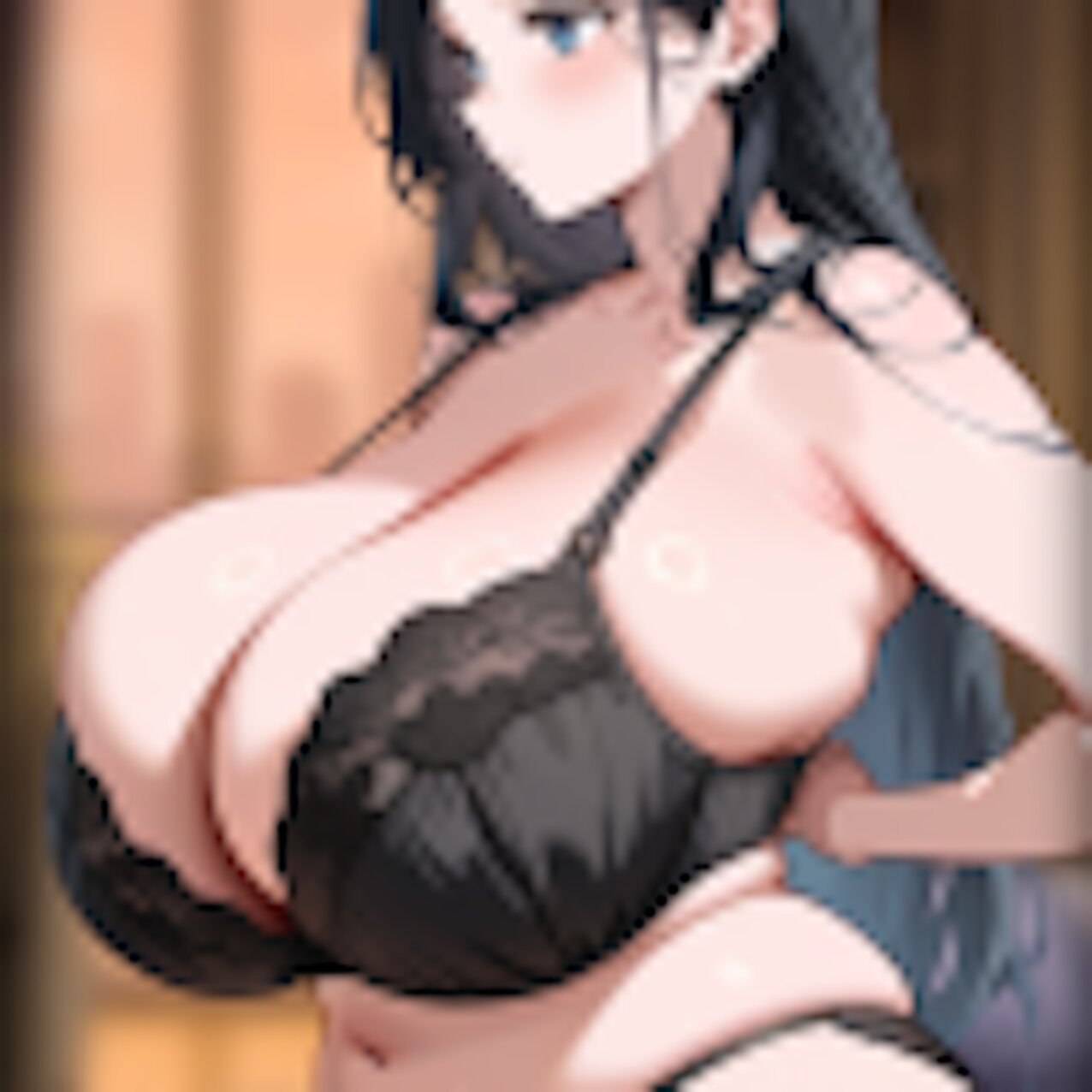 anime hentai black bra