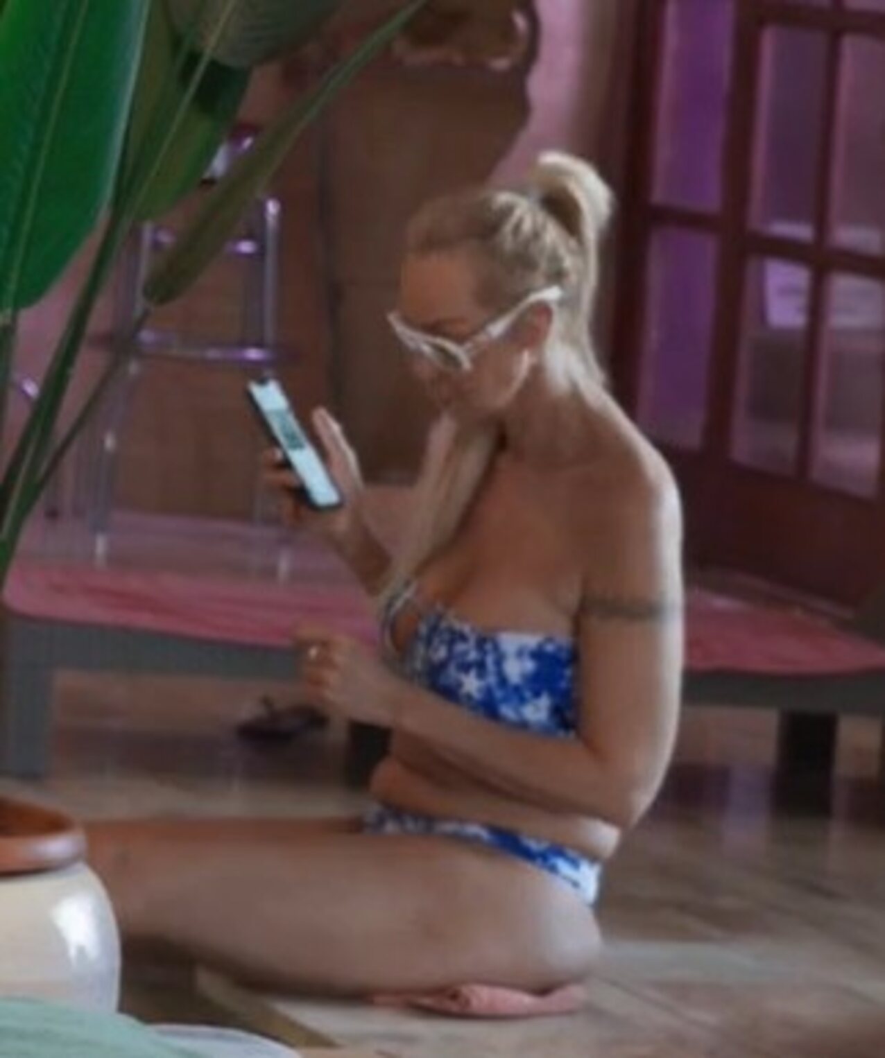 blonde tattoo glasses
