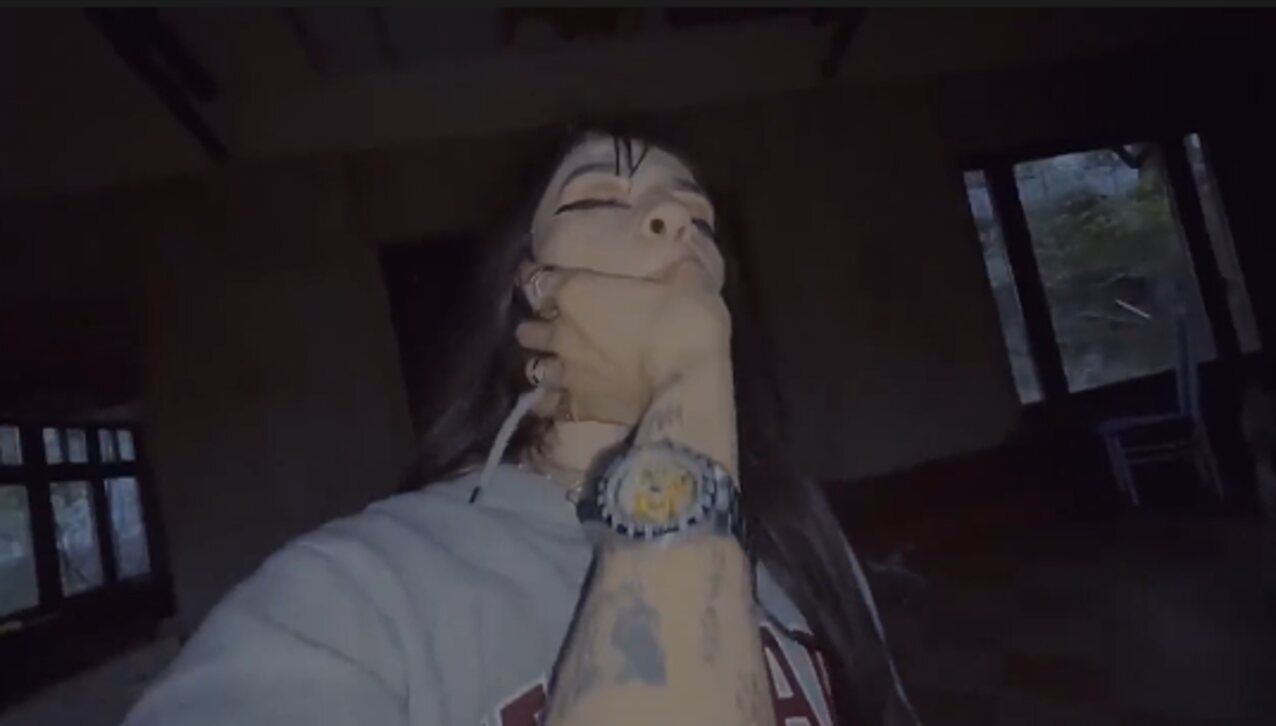 goth thumb in mouth harvard hoodie