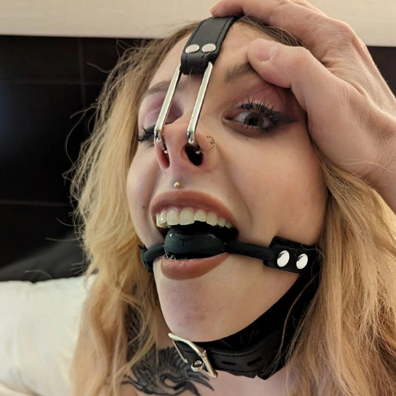 bdsm blonde gag