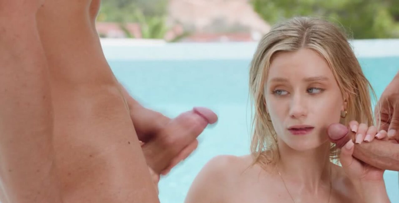 topless handjob wet hair