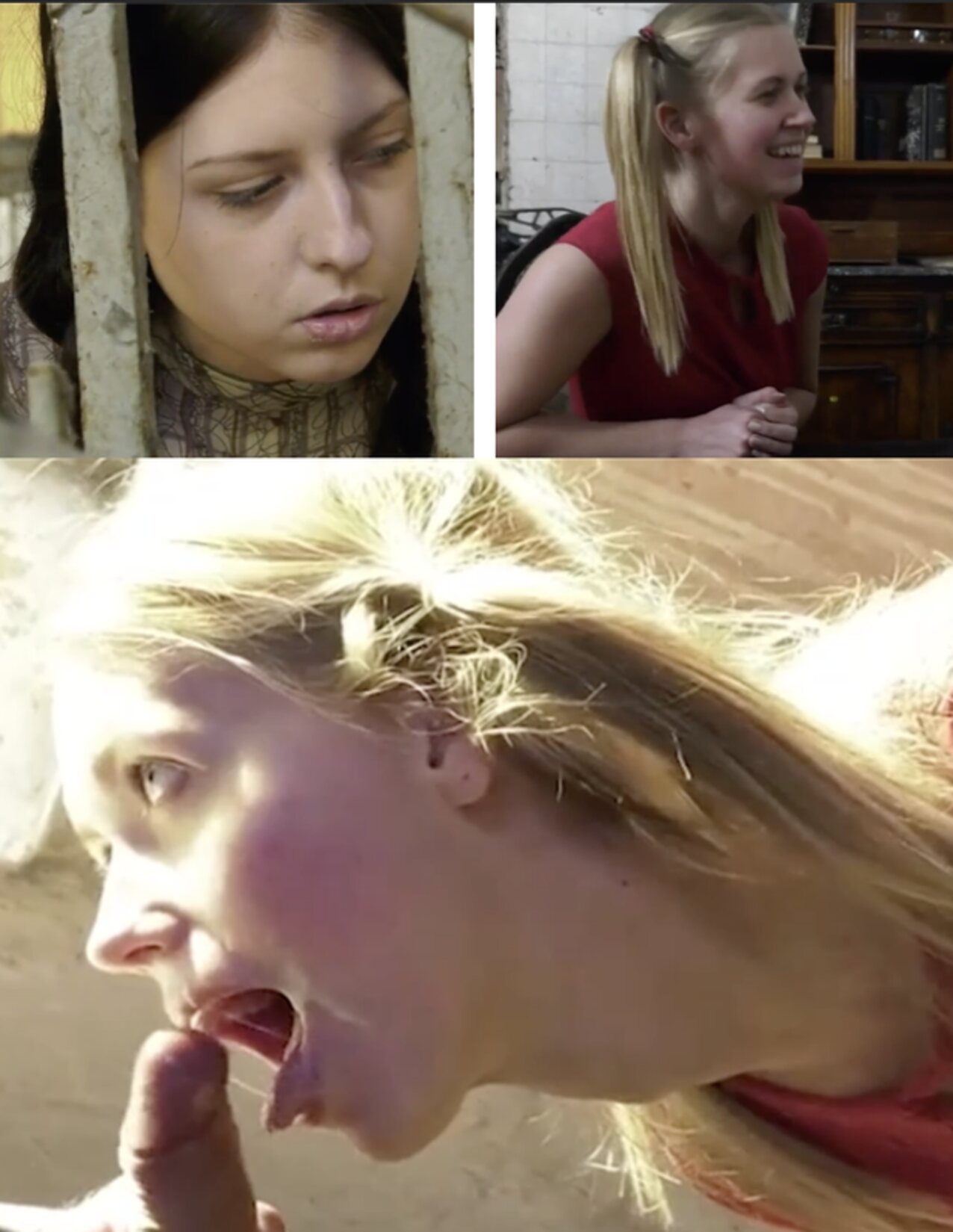 stairwell blonde facial