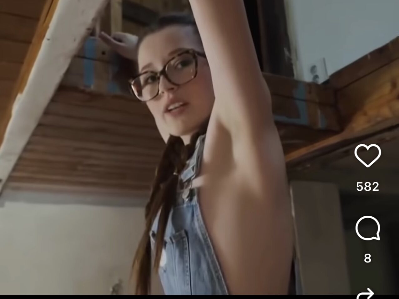 brunette glasses pigtails