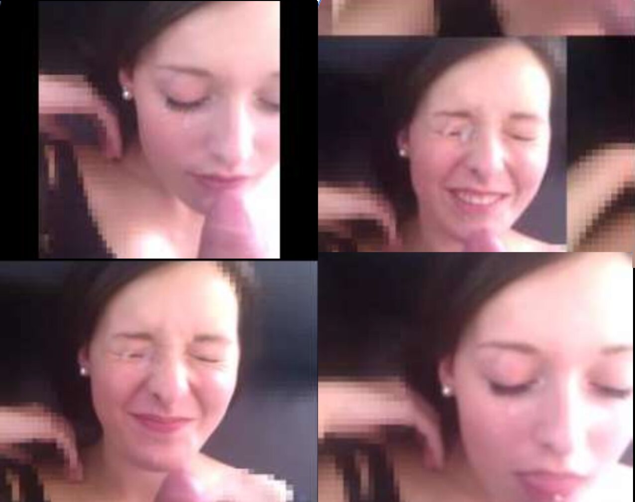 brunette facial smile