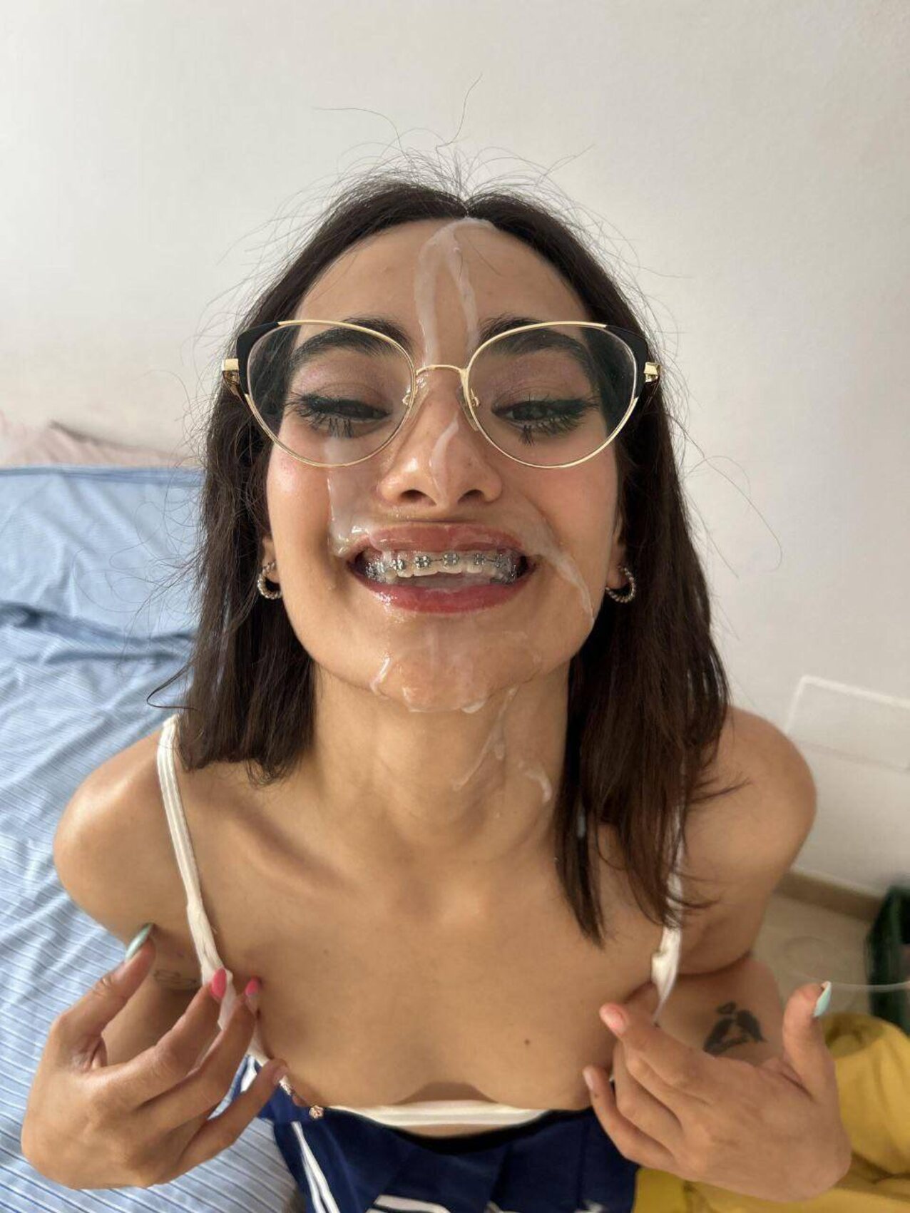 cum teen glasses