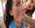 threesome blowjob brunette
