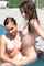 brunette lesbian pool