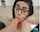 dark hair glasses petite