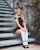 stockings skirt blonde