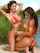 2 girls, latinas, red bikini, beach