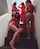 asian red dress brunette