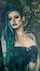 green hair tattoo model