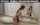 brunette bathroom washing