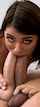 dark hair dildo blowjob