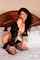 amateur brunette bed