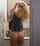 blonde long hair bathroom