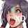 hentai, ahegao, purple hair, freckles, tongue out