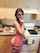 kitchen tiny tits brunette