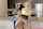 kitchen dark hair small tits