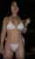 dark hair white bikini pool
