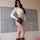 skirt female brunette