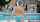 tattoo blue hair swimming pool