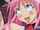 pink hair aheago green eyes