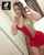 curvy red dress blonde