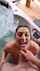 facial bathtub brunette