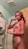 bathroom blonde brush teeth
