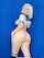 ass blonde blue background