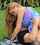 blondie outside blue dress