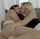 blonde brunette kissing