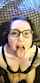 dark hair glasses tongue