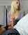 blonde masturbate blue shirt