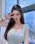 asian girl peace sign tongue out