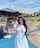 asian white dress cute