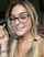 blonde glasses cum