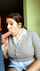 brunette blowjob clothed