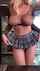 blonde flashing skirt