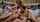 threesome blowjob kissing