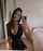 brunette skinny selfie