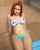redhead bikini pool