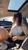 brunette teen car
