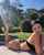 bikini public brunette