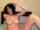 camgirl curly hair glasses