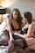 lesbians lingerie bed
